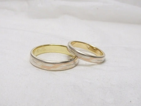 From MOKUMEGANEYA Customer Wedding band and wedding ring with Japanese 