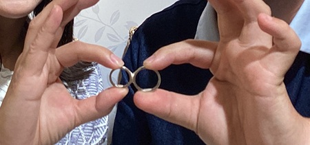 2025052709単色の婚約指輪・木目金の結婚指輪G001.JPG