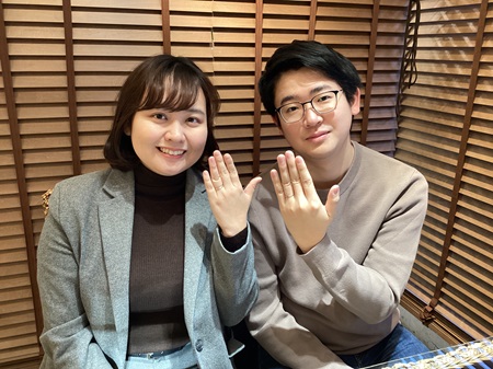 満足のできるリングになりました！ 宮城県 T.M様 S.M様(お渡し