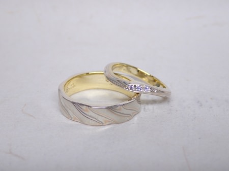14092401木目金とグリ彫りの結婚指輪＿G002.JPG