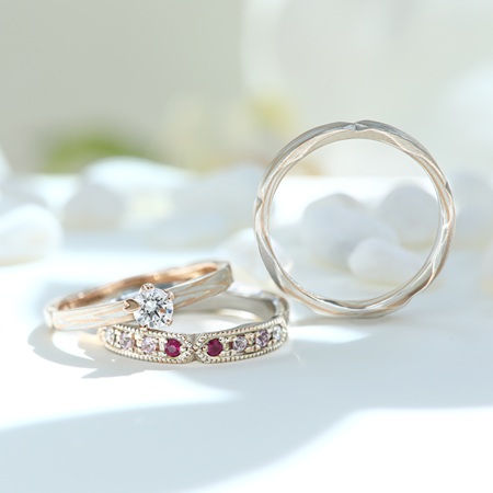 紺碧様専用】杢目金屋 婚約指輪 結婚指輪 6.5号