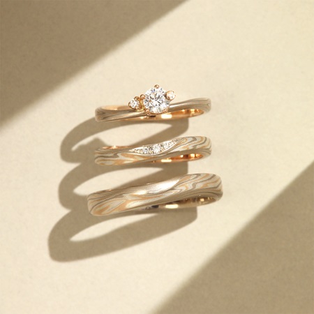 【紺碧】杢目金屋　婚約指輪　結婚指輪 6.5号 杢目金屋】木目合わせ [結婚指輪] 杢目金屋(もくめがねや