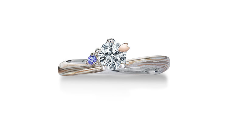 Engagement ring（Koi-kaze）: Tanzanite on the surface