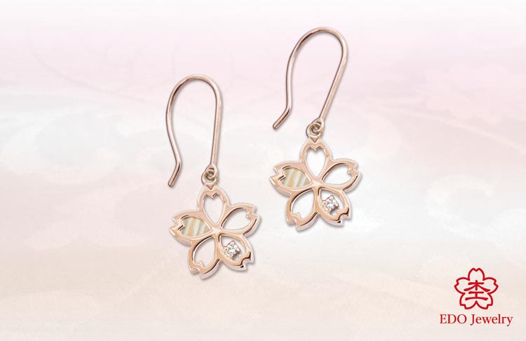 EDO jewelry Earring collection Sakura-Earrings pink gold