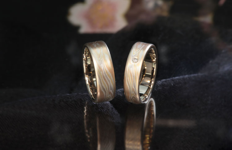 Unique Mokume-Gane Wedding and Engagement Rings
