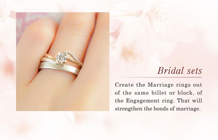 Sakura-Ichirin Japanese Engagement Ring | Mokume Gane Unique