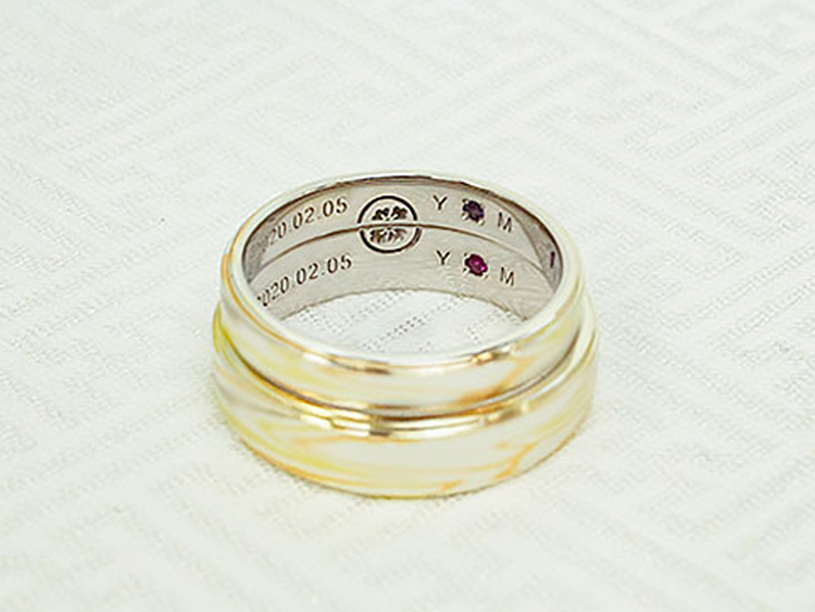 Krydret Delvis Bliv overrasket Engravings for wedding bands | Mokume Gane Unique Japanese Wedding Rings  MOKUMEGANEYA