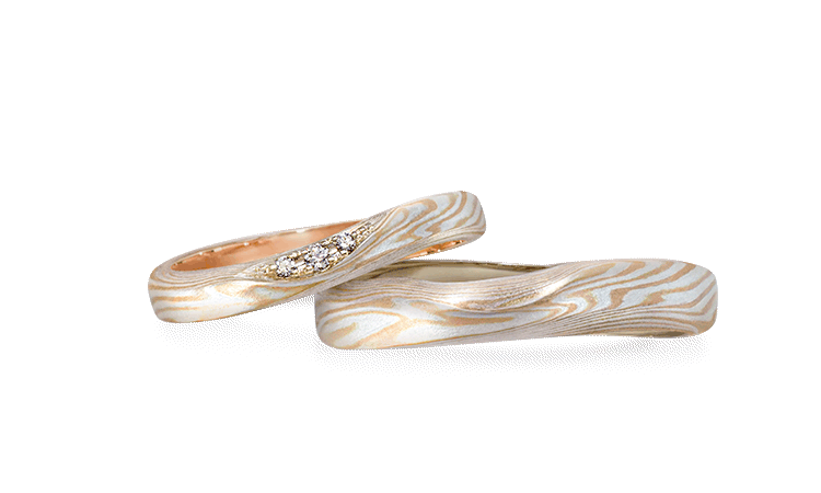 Koi Kaze Mokume Gane Japanese Unique Wedding Rings Mokumeganeya