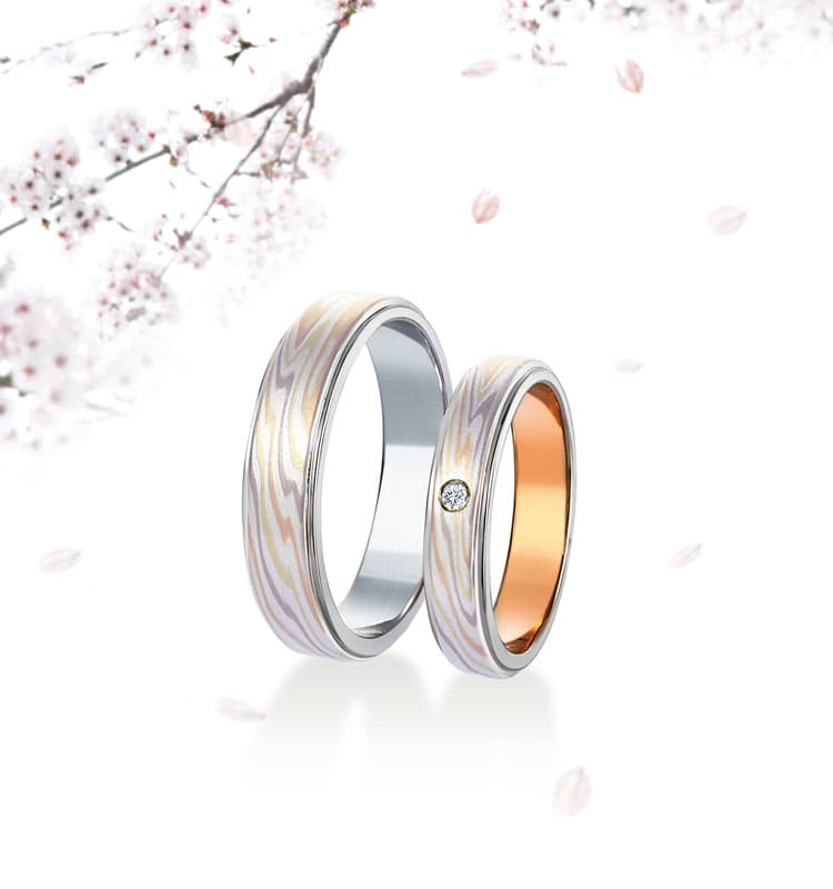 Setsuginka Japanese Unique Wedding Bands | Mokume Gane
