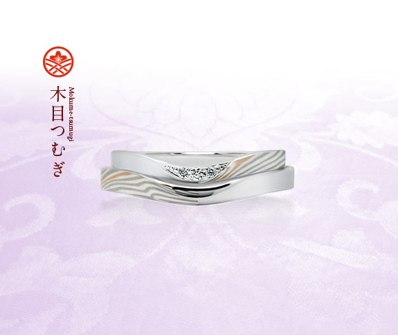 Mokume Gane Japanese Wedding Bands Sakura-Awase