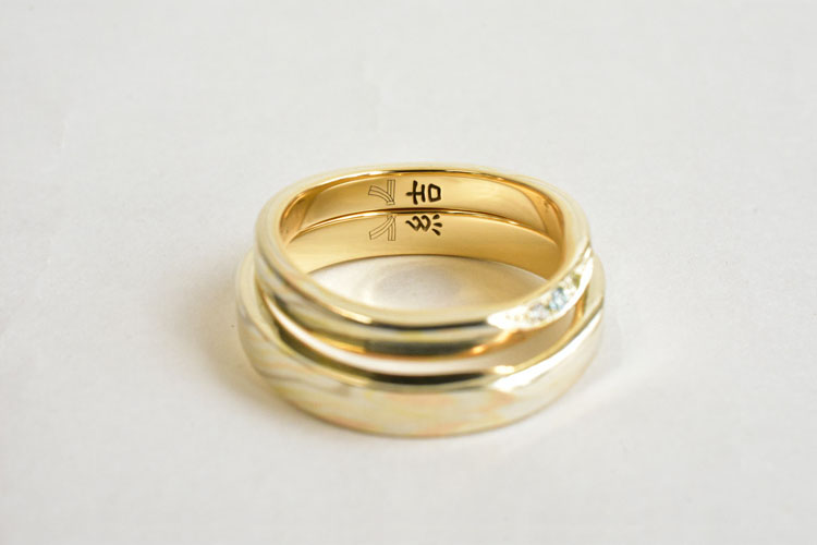 結婚指輪の内側にいれる漢字の「結」の刻印