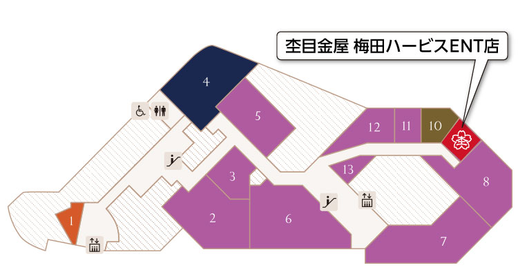 梅田ハービスENT店フロアマップ