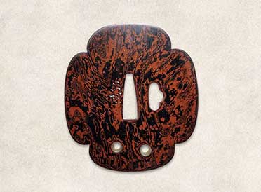 Tsuba with woodgrain pattern