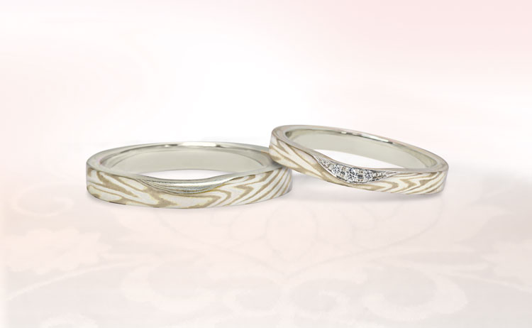 ホワイトゴールドで作る結婚指輪（マリッジリング）ホワイトゴールド×シルバーの結婚指輪