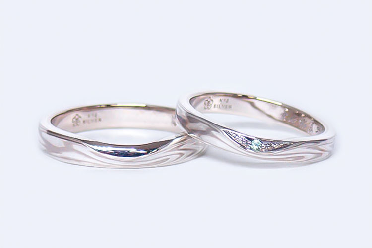 ホワイトゴールドで作る結婚指輪（マリッジリング）ホワイトゴールド×シルバーの結婚指輪