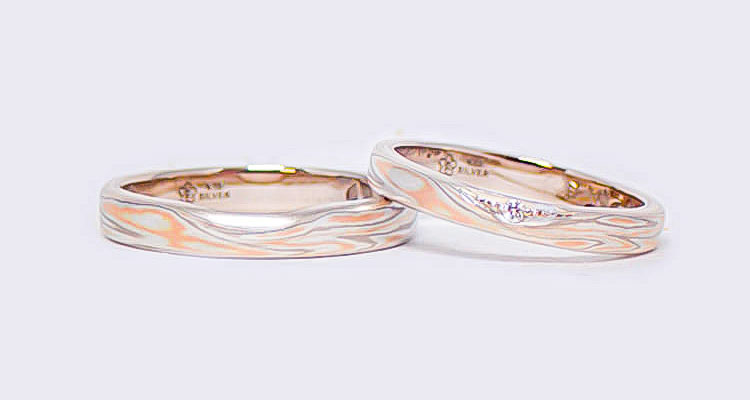 ホワイトゴールドで作る結婚指輪（マリッジリング） ホワイトゴールド×ピンクゴールド×シルバーの結婚指輪