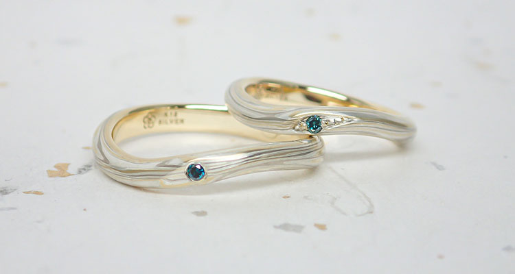 イエローゴールドで作る結婚指輪(マリッジリング)  ホワイトゴールド×イエローゴールド×シルバーの結婚指輪