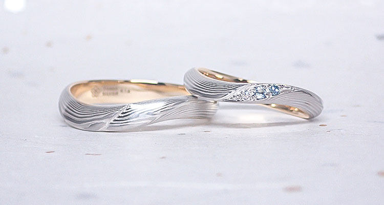 プラチナで作る結婚指輪(マリッジリング)　プラチナ×シルバーの結婚指輪