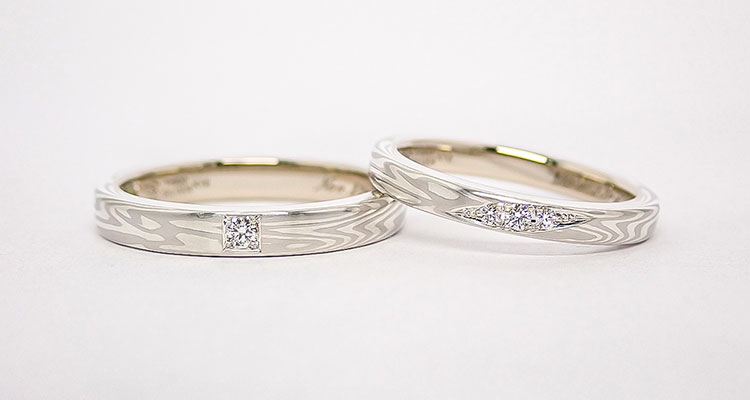 プラチナで作る結婚指輪(マリッジリング)　プラチナ×シルバーの結婚指輪