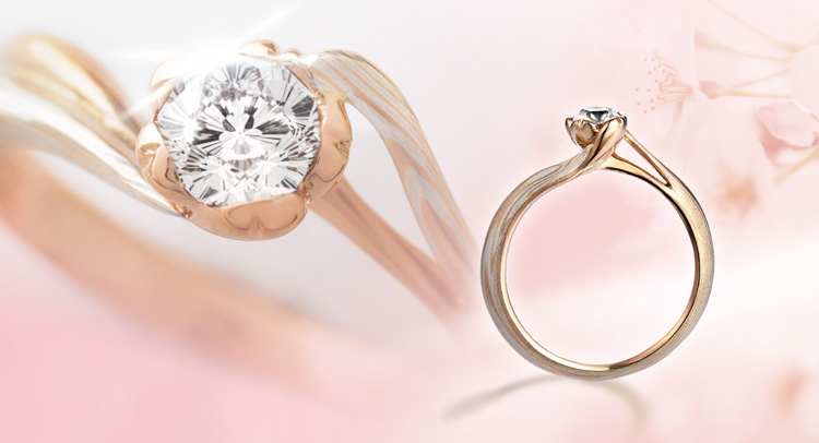 コンフリクトフリーダイヤモンド　杢目金屋婚約指輪（エンゲージリング）イメージ