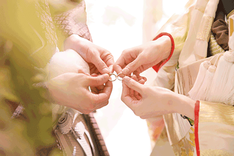 伝統工芸を用いた杢目金屋の結婚指輪　結婚指輪「つながるカタチ」