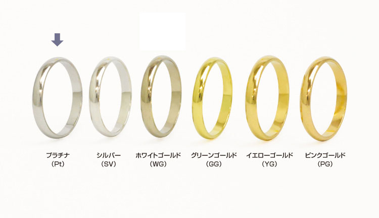 プラチナで作る婚約指輪(エンゲージリング)　金属素材見本