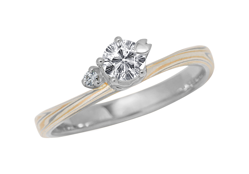 プラチナで作る婚約指輪(エンゲージリング)　プラチナ（Pt）×ピンクゴールド（PG）×シルバー（SV）の婚約指輪