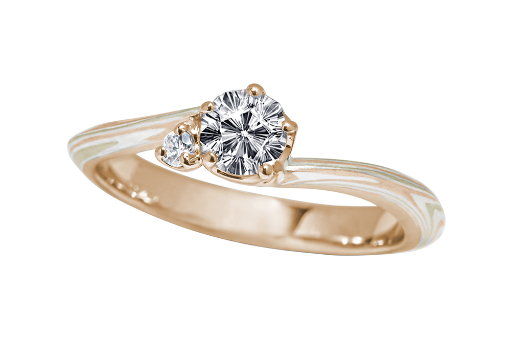 ピンクゴールドで作る婚約指輪(エンゲージリング)　ホワイトゴールド（WG）×ピンクゴールド（PG）×シルバー（SV）の婚約指輪