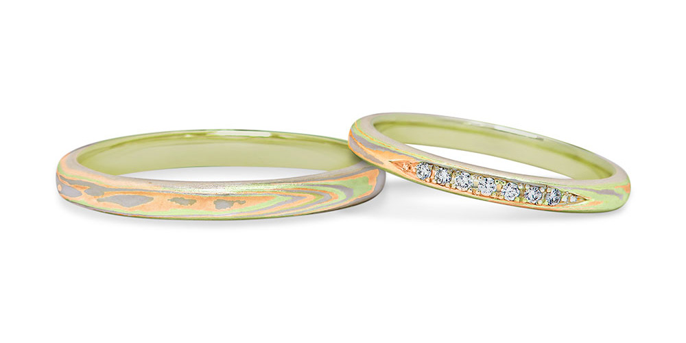 グリーンゴールドで作る結婚指輪（マリッジリング） | 和のオーダー