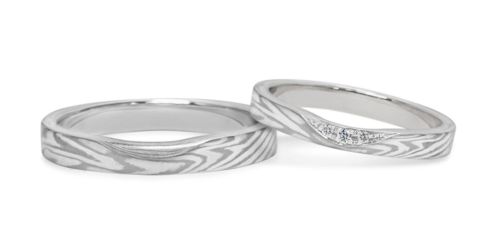 プラチナで作る結婚指輪(エンゲージリング)　プラチナ（Pt）×シルバー（SV）内リングプラチナの結婚指輪
