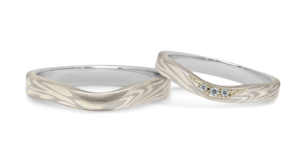プラチナで作る結婚指輪(エンゲージリング)　プラチナ（Pt）×シルバー（SV）内リングプラチナの結婚指輪