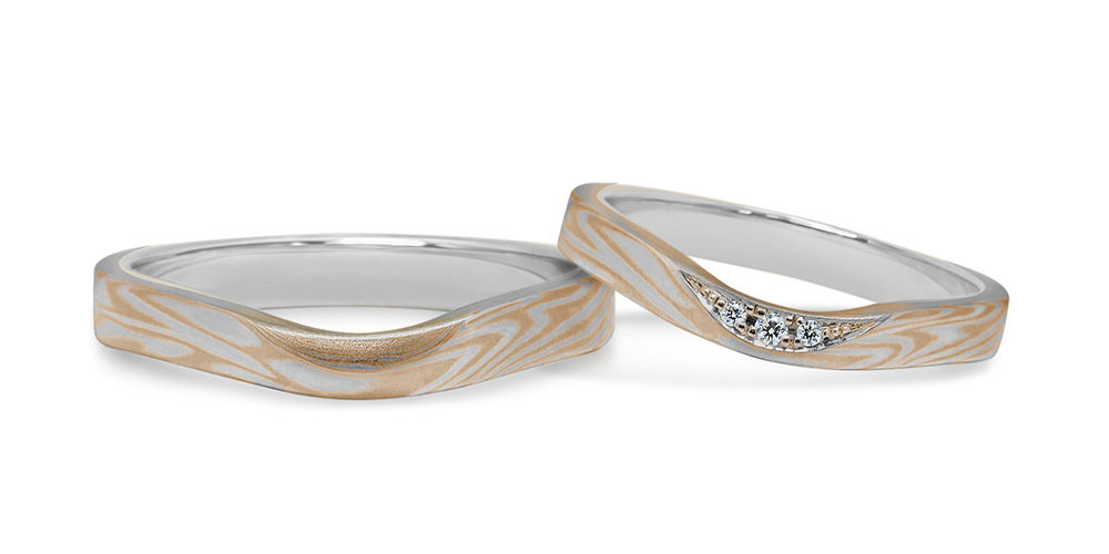 プラチナで作る婚約指輪(エンゲージリング)　プラチナ（Pt）×ピンクゴールド（PG）