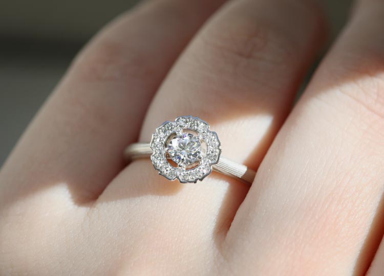 婚約指輪「桜愛」｜和オーダーメイドの杢目金屋