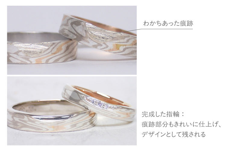 日本の伝統技術で作る和風の指輪　つながるカタチイメージ