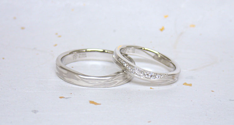 結婚指輪のオーダーメイド　素材 プラチナ（Pt）×シルバー（SV）指輪見本