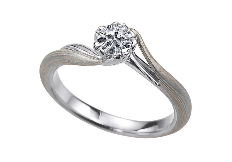 婚約指輪のオーダーメイド　素材 プラチナ（Pt）×ホワイトゴールド（WG）指輪見本