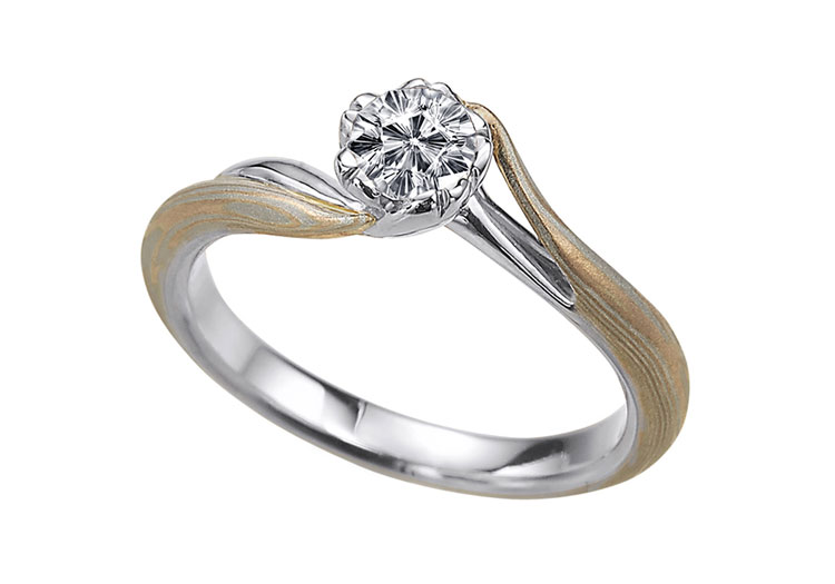 婚約指輪のオーダーメイド　素材 プラチナ（Pt）×ピンクゴールド（PG）指輪見本