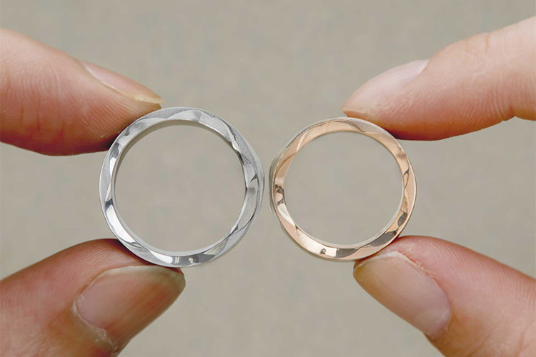 結婚指輪「桜あわせ」－紅白－ | 結婚指輪・婚約指輪の杢目金屋