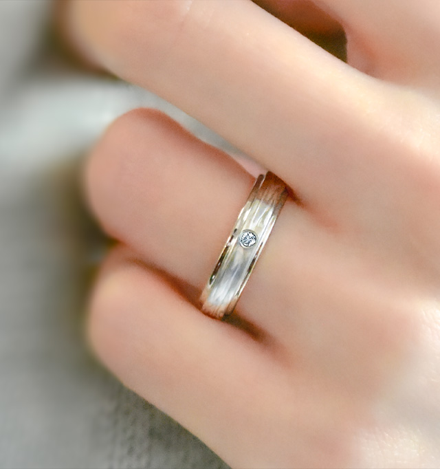 Alixir専用　★杢目金屋★ 雪銀花 ダイヤモンド マリッジリング 結婚指輪 結婚指輪「雪銀花」｜和オーダーメイドの杢目金屋