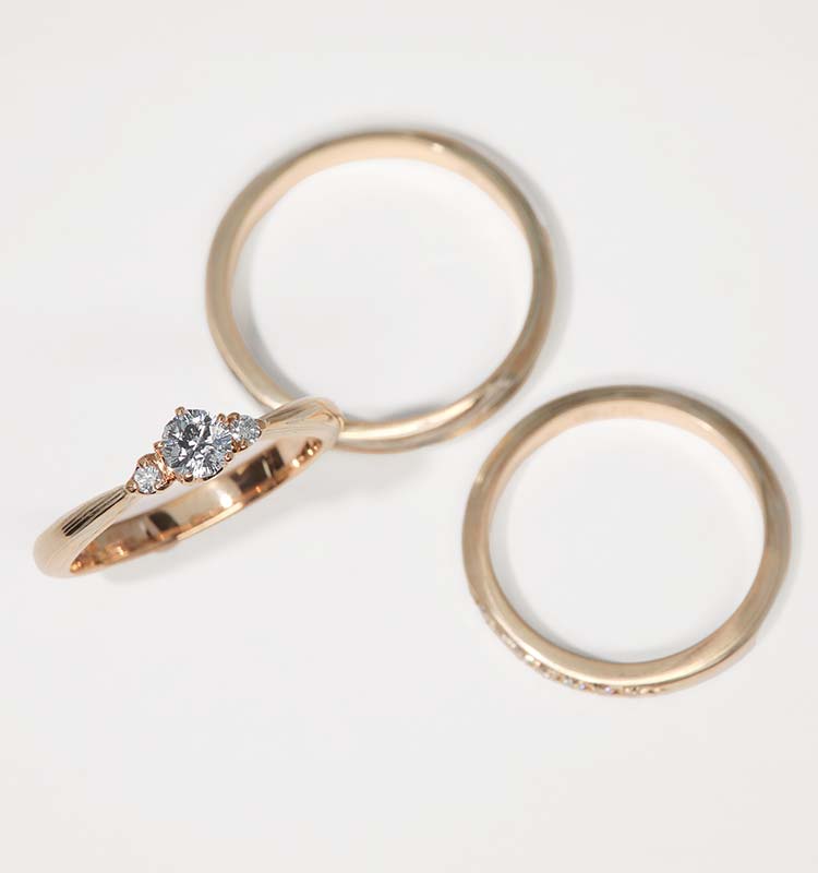 結婚指輪「恋桜」｜和オーダーメイドの杢目金屋