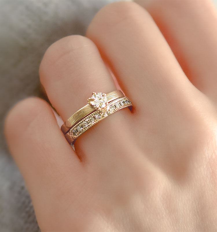 結結婚指輪「桜あわせ」｜和オーダーメイドの杢目金屋