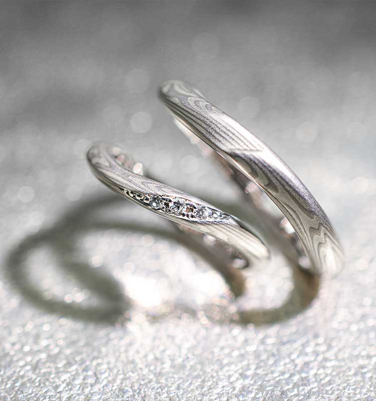 結婚指輪「月桜」｜和オーダーメイドの杢目金屋