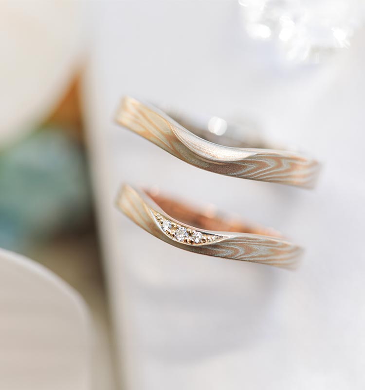 結婚指輪「木目金V字」｜和オーダーメイドの杢目金屋