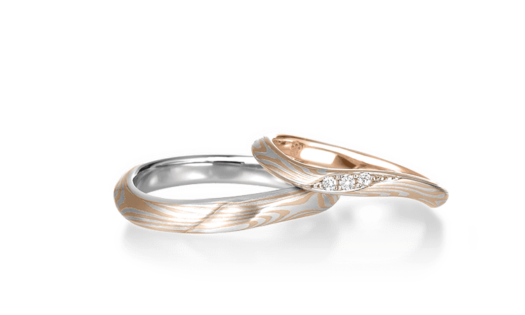 結婚指輪 月桜 結婚指輪 婚約指輪の杢目金屋