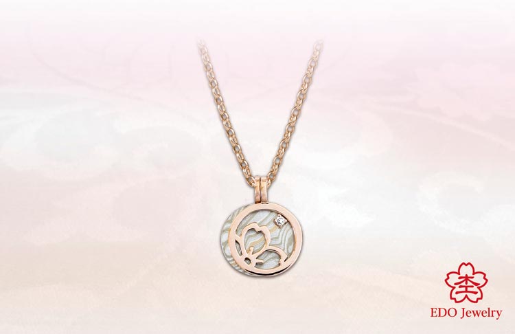 EDO jewelry pendant collection Mokume-Kasane pink gold
