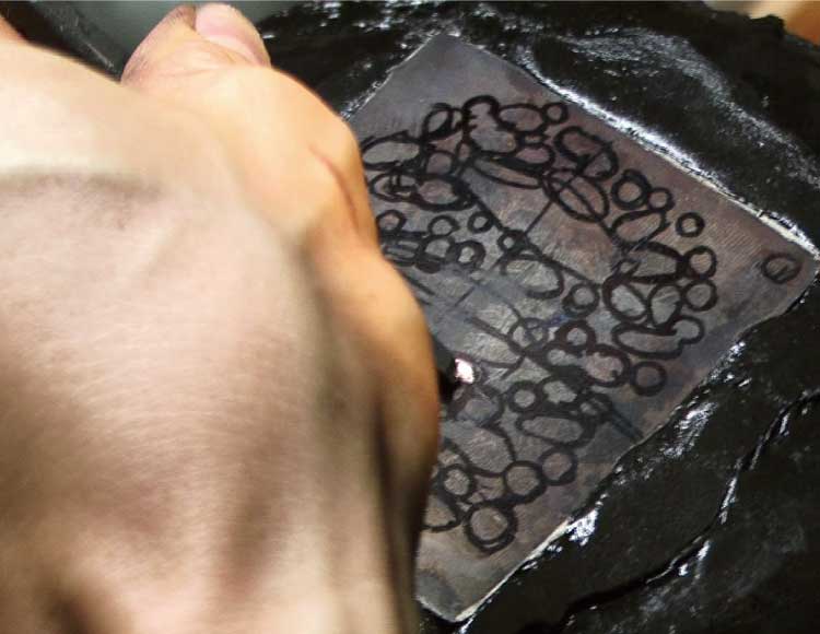 大小様々な玉杢模様